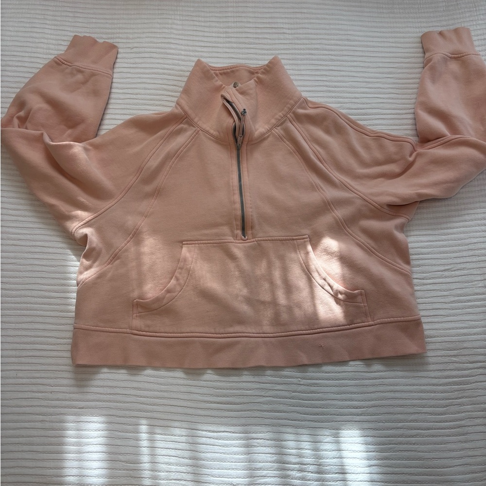 Lululemon Athletica light pink quarter zip scuba